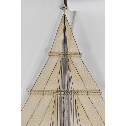 35 - Peter Collingwood O.B.E. (British 1922-2008) A Macrogauze linen and steel rods wall hanging, with me... 