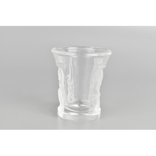 45 - A Lalique 'Les Enfants' liqueur or shot glass each with a frosted and moulded panels with scenes of ... 