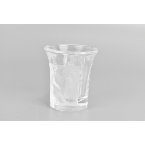 45 - A Lalique 'Les Enfants' liqueur or shot glass each with a frosted and moulded panels with scenes of ... 