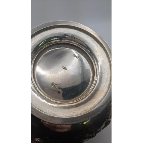 23 - Robert Hennell silver twin handled sugar bowl London 1859, lobed circular form, leaf capped scroll h... 