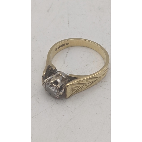 37 - An 18ct white and yellow gold solitaire diamond ring, size K1/2, 4.4g
Location:
If there is no condi... 