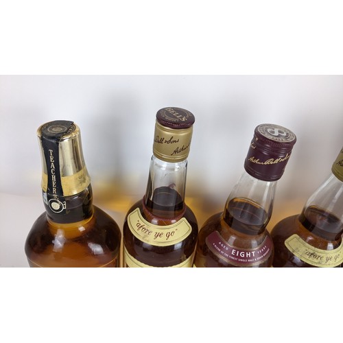 266 - Five bottles of whisky to include a Teachers Highland Scotch Whisky with original box 75cl, a Teache... 