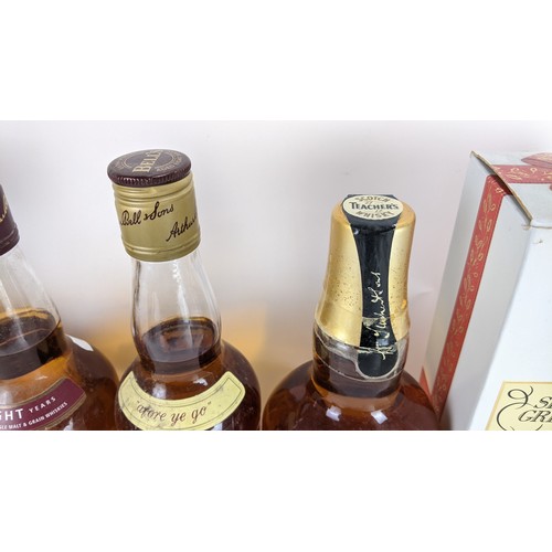 266 - Five bottles of whisky to include a Teachers Highland Scotch Whisky with original box 75cl, a Teache... 