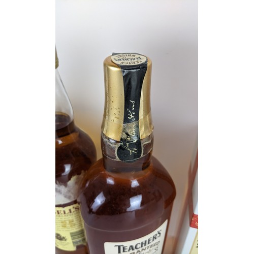 266 - Five bottles of whisky to include a Teachers Highland Scotch Whisky with original box 75cl, a Teache... 