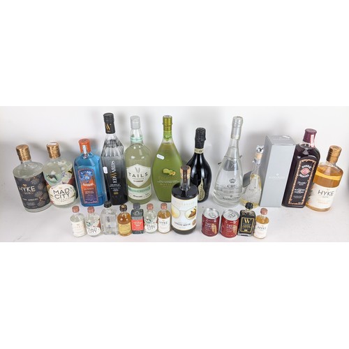 271 - A selection of alcohol to include Bombay Bramble gin, Hyke gin, Pistacchio Bottega, Edwards vodka an... 