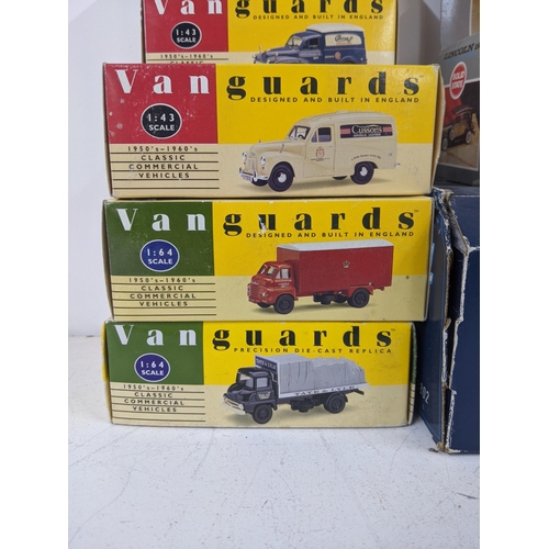 14 - Eight Vanguard boxed models along with a Revell metal model of a Mercedes 500 SL – 32 Coupe 1/18 sca... 