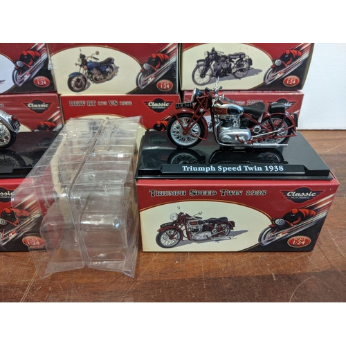 19 - A group of twenty-seven Classic Motorbike models from the Atlas Collection, thirteen are sealed, to ... 