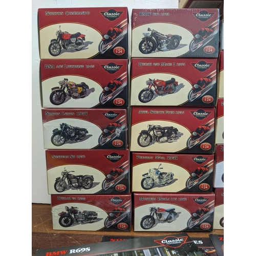 19 - A group of twenty-seven Classic Motorbike models from the Atlas Collection, thirteen are sealed, to ... 