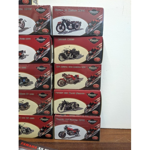 19 - A group of twenty-seven Classic Motorbike models from the Atlas Collection, thirteen are sealed, to ... 