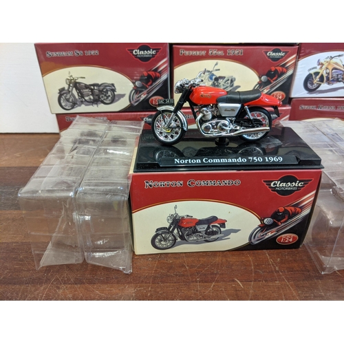 19 - A group of twenty-seven Classic Motorbike models from the Atlas Collection, thirteen are sealed, to ... 