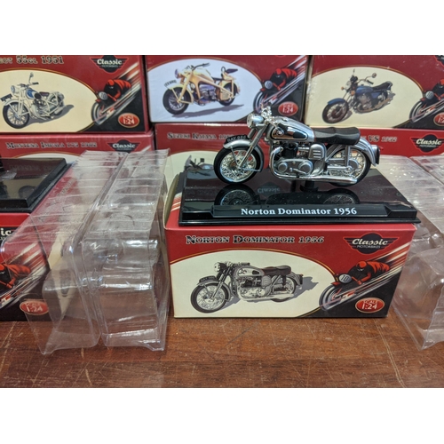 19 - A group of twenty-seven Classic Motorbike models from the Atlas Collection, thirteen are sealed, to ... 