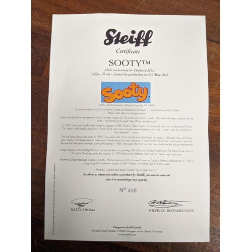 25 - A Steiff Danbury Mint Sooty Teddy Bear with his magic wand certificate number 468 from The Sooty Sho... 