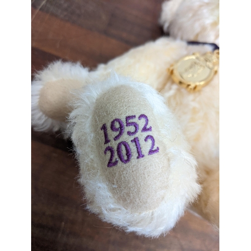 26 - A Steiff Danbury Mint Diamond Jubilee Teddy Bear, with commemorative years on his left foot (1952 – ... 