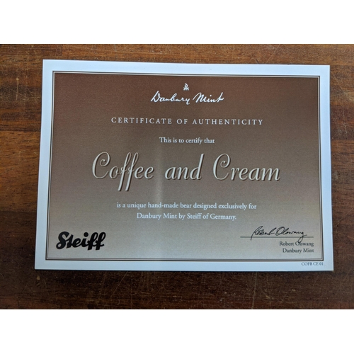 27 - A Steiff Danbury Mint Coffee and Cream Bear with the certificate and the original tags still attache... 