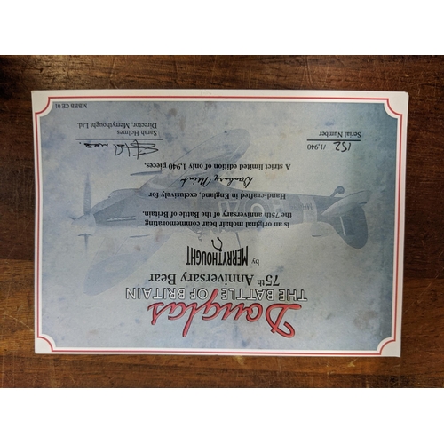 29 - Three bears – “Douglas” A Merrythought The Battle Of Britian 75th Anniversary Bear no 152 / 1940 in ... 