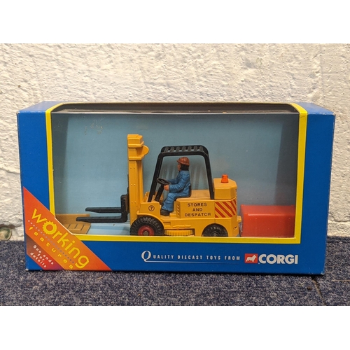 49 - Nine boxed models of industrial vehicles to include; a Corgi City Forklift services Operational Lift... 