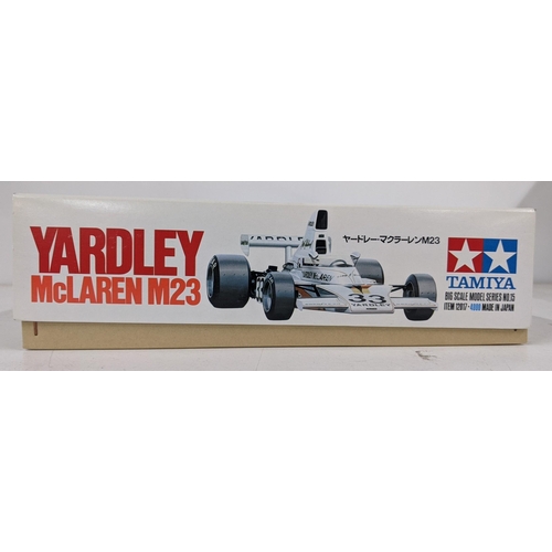 9 - A Yardley McLaren M23 Tamiya 1/12 scale Big Scale Series 15 plastic model kit, boxed and assumed to ... 