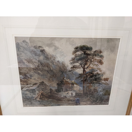 10 - Three framed and glazed pictures to include a signed watercolour depicting a river landscape signed ... 