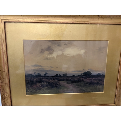 20 - A group of framed pictures to include a signed Ida Kirkpatrick watercolour, titled 'Sunset' Farnham ... 