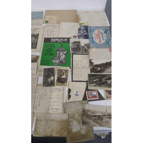 39 - A large quantity of 19th century and later ephemera to include silk postcards, handmade cards, ware ... 