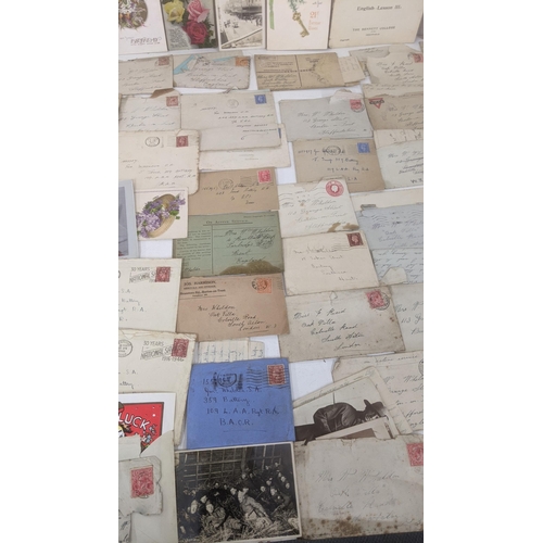 39 - A large quantity of 19th century and later ephemera to include silk postcards, handmade cards, ware ... 