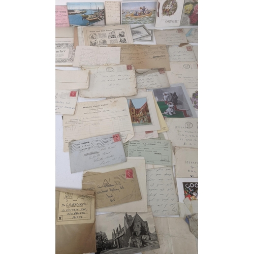 39 - A large quantity of 19th century and later ephemera to include silk postcards, handmade cards, ware ... 