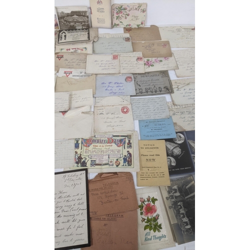 39 - A large quantity of 19th century and later ephemera to include silk postcards, handmade cards, ware ... 