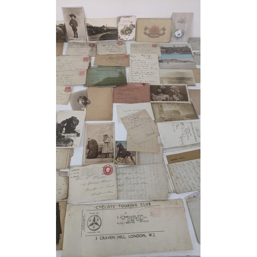 39 - A large quantity of 19th century and later ephemera to include silk postcards, handmade cards, ware ... 