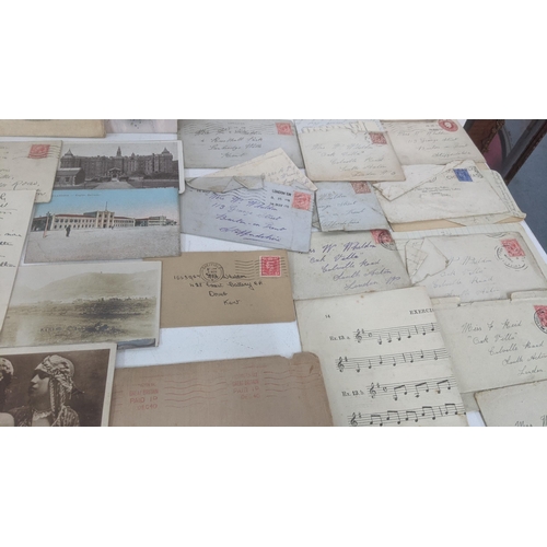 39 - A large quantity of 19th century and later ephemera to include silk postcards, handmade cards, ware ... 