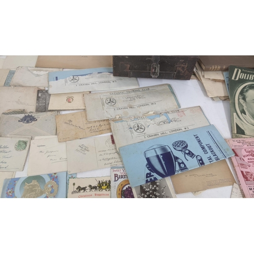 39 - A large quantity of 19th century and later ephemera to include silk postcards, handmade cards, ware ... 