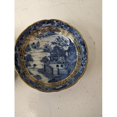 6 - Two late 18tch century Chinese blue and white saucers with a gilt border and edge.
Location: 1-3
If ... 