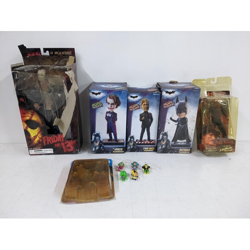 63 - Toys to include three Batman-themed Headknockers - The Joker, Two-Face, Batman, a Freddy Krueger fig... 