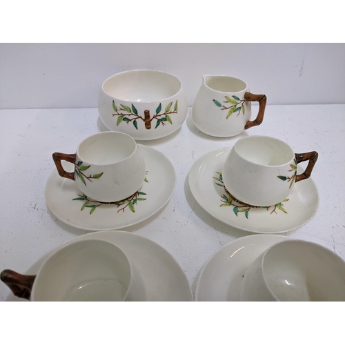 8 - A late 19th century Brown, Westhead, Moore and Co bamboo pattern part tea set
Location: 8-2
If there... 