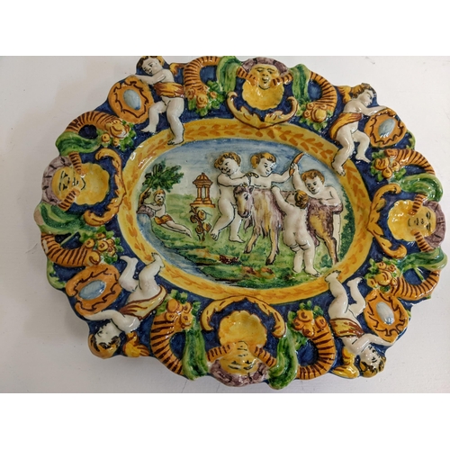 26 - An Italian Majolica dish, 29.5cm w x 24.5cm A/F
Location: R1-2
If there is no condition report shown... 