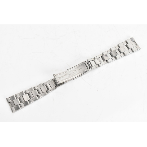 10 - A Rolex Oyster riveted stainless steel bracelet, circa 1963, numbered 3 63, 16cm
If there is no cond... 
