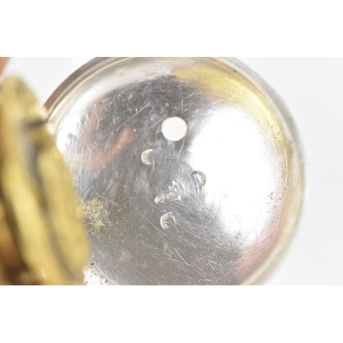 46 - A George III silver pair cased pocket watch by George Prior, the white enamel dial having black mark... 