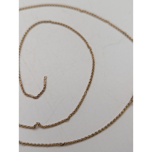 103 - A group of three broken 9ct yellow gold necklace chains, total weight 4.4g
Location: C2
If there is ... 