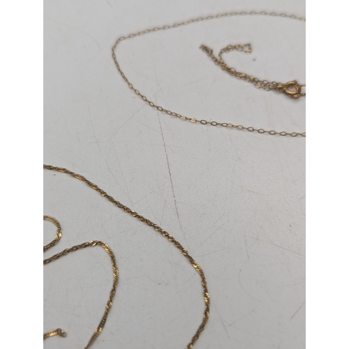 103 - A group of three broken 9ct yellow gold necklace chains, total weight 4.4g
Location: C2
If there is ... 