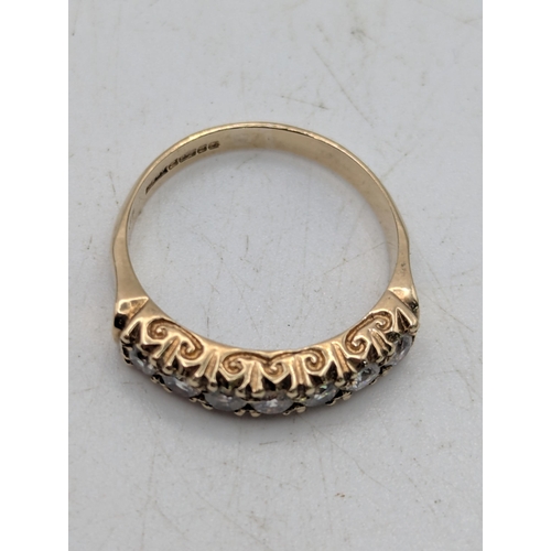 79 - A 7-paste stone and 9ct yellow gold ring, size O, 2.7g Location: C2
If there is no condition report ... 