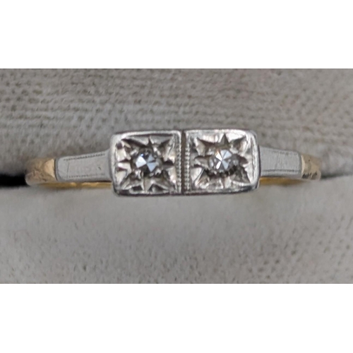 83 - Two ladies rings to include an 18ct yellow gold amethyst and diamond wishbone ring size N 1/2, toget... 