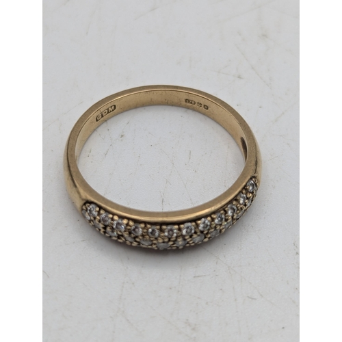 89 - A 9ct yellow gold and diamond cluster ring, size N, 2.3g
Location: C2
If there is no condition repor... 