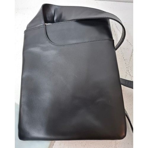 22 - Radley- Two modern black leather bags comprising a handbag with branded dust-bag and 2 detachable bl... 