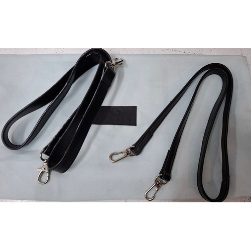 22 - Radley- Two modern black leather bags comprising a handbag with branded dust-bag and 2 detachable bl... 