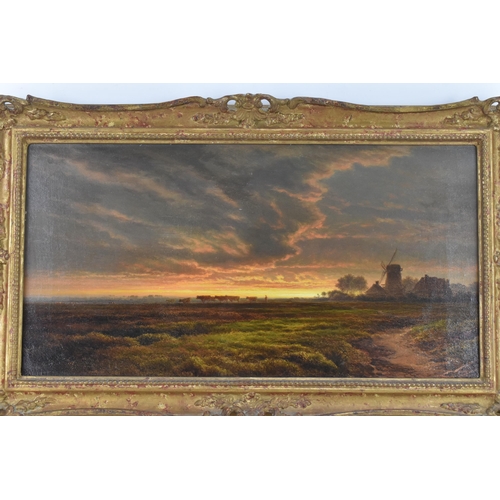 Arthur Gilbert (1819-1895) An oil on canvas entitled 'Evening After a ...