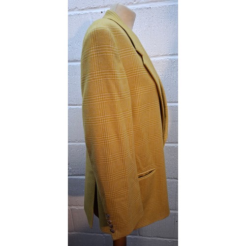 33 - Cerruti 1881- A gent's mustard yellow and cream check wool and cashmere mix jacket. Location:Rail