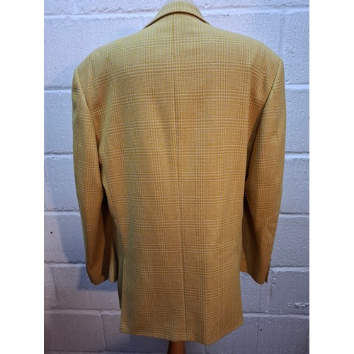 33 - Cerruti 1881- A gent's mustard yellow and cream check wool and cashmere mix jacket. Location:Rail