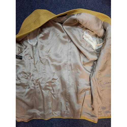 33 - Cerruti 1881- A gent's mustard yellow and cream check wool and cashmere mix jacket. Location:Rail