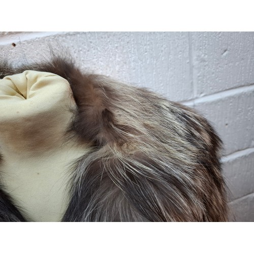 44 - A late 20th century wolf fur jacket with internal pocket embroidered with the letter 'D' and a coat ... 