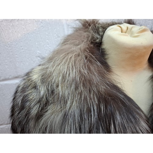 44 - A late 20th century wolf fur jacket with internal pocket embroidered with the letter 'D' and a coat ... 