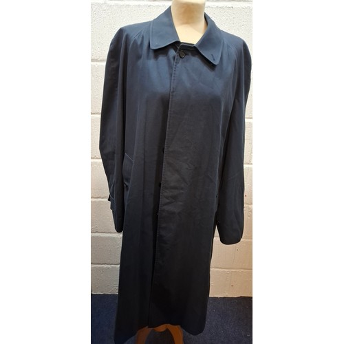 13 - Burberrys- A late 20th Century navy Camden Heritage car coat, size 46 long with navy tartan lining. ... 